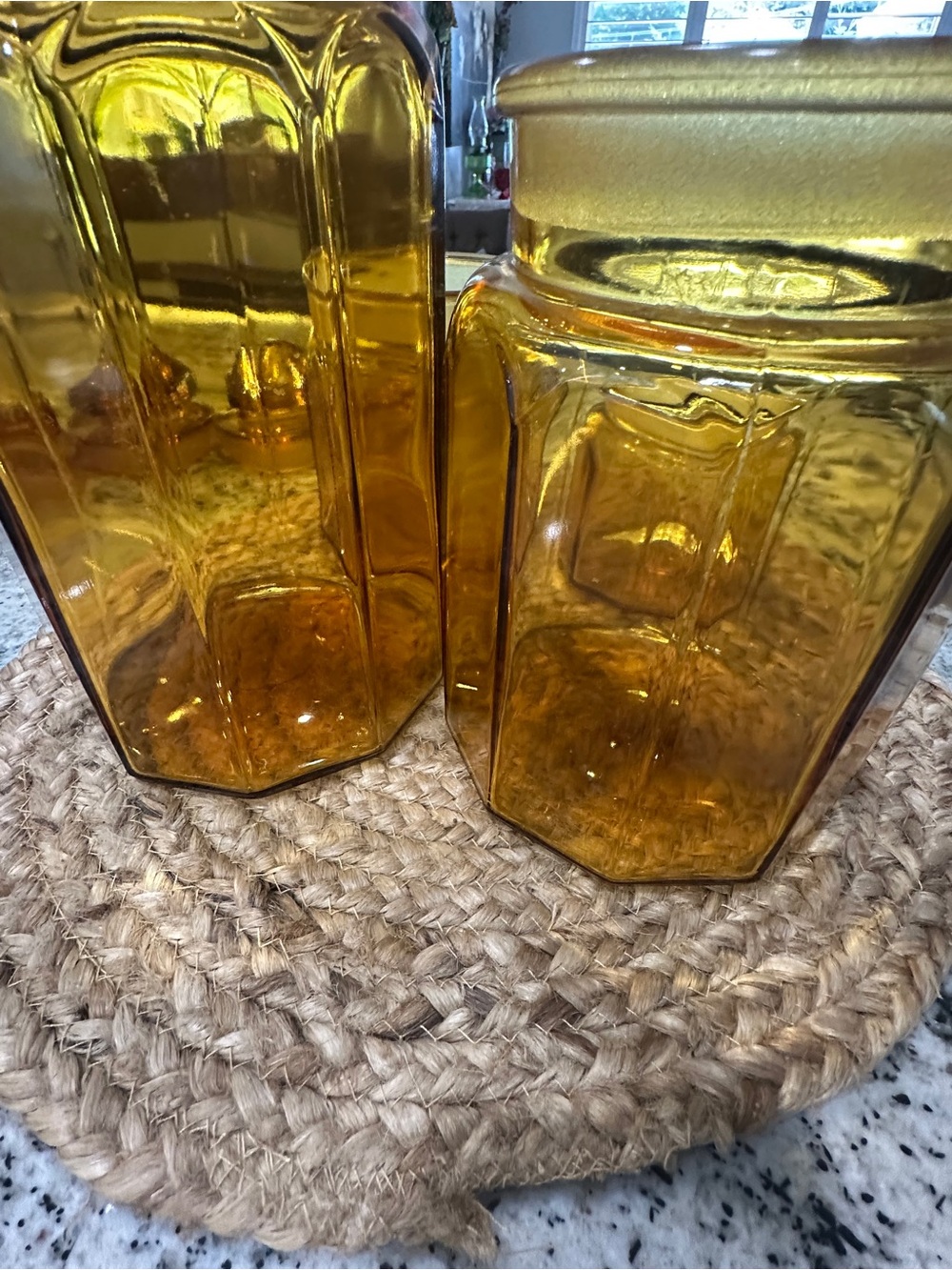 Amber Glass Canister Set with Lids - 4 Piece - Picture 6 of 6